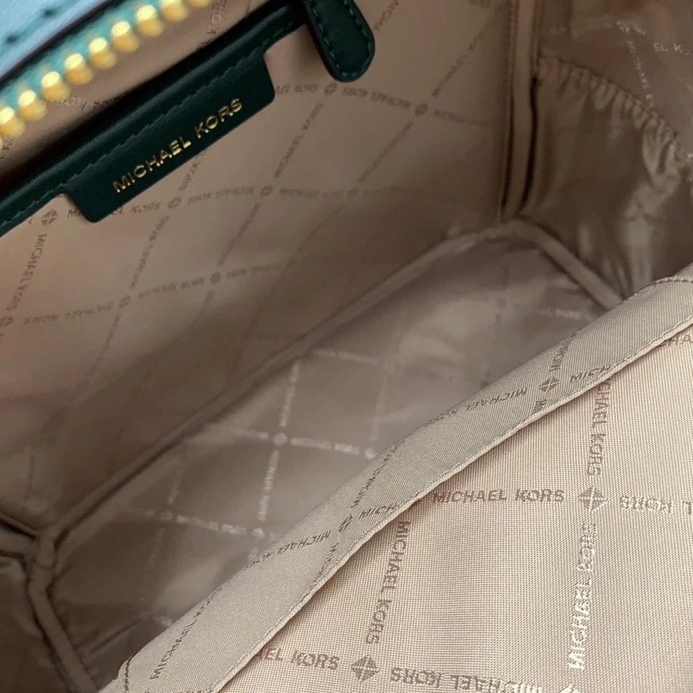 MICHAEL KORS KENLY MEDIUM BACKPACK Racing Green/ Brown signature color